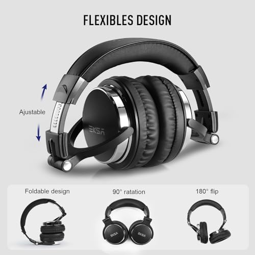 EKSA P100 Wired Over-Ear DJ Headphones with Microphone