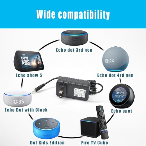 Amazon Echo Dot Replacement Charger Power Adapter