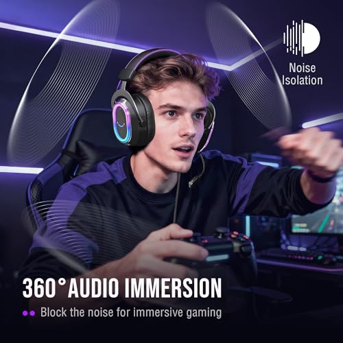 FIFINE Podcast Mic Set with RGB Gaming Headset & Boom Arm
