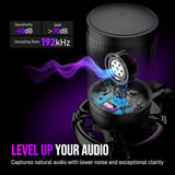 FIFINE Podcast Mic Set with RGB Gaming Headset & Boom Arm