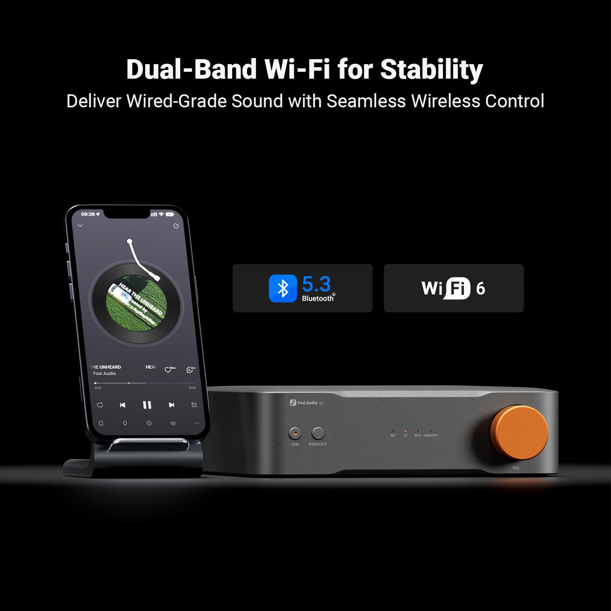 Fosi Audio S3 HiFi Streamer DAC Preamp with Wi-Fi 6