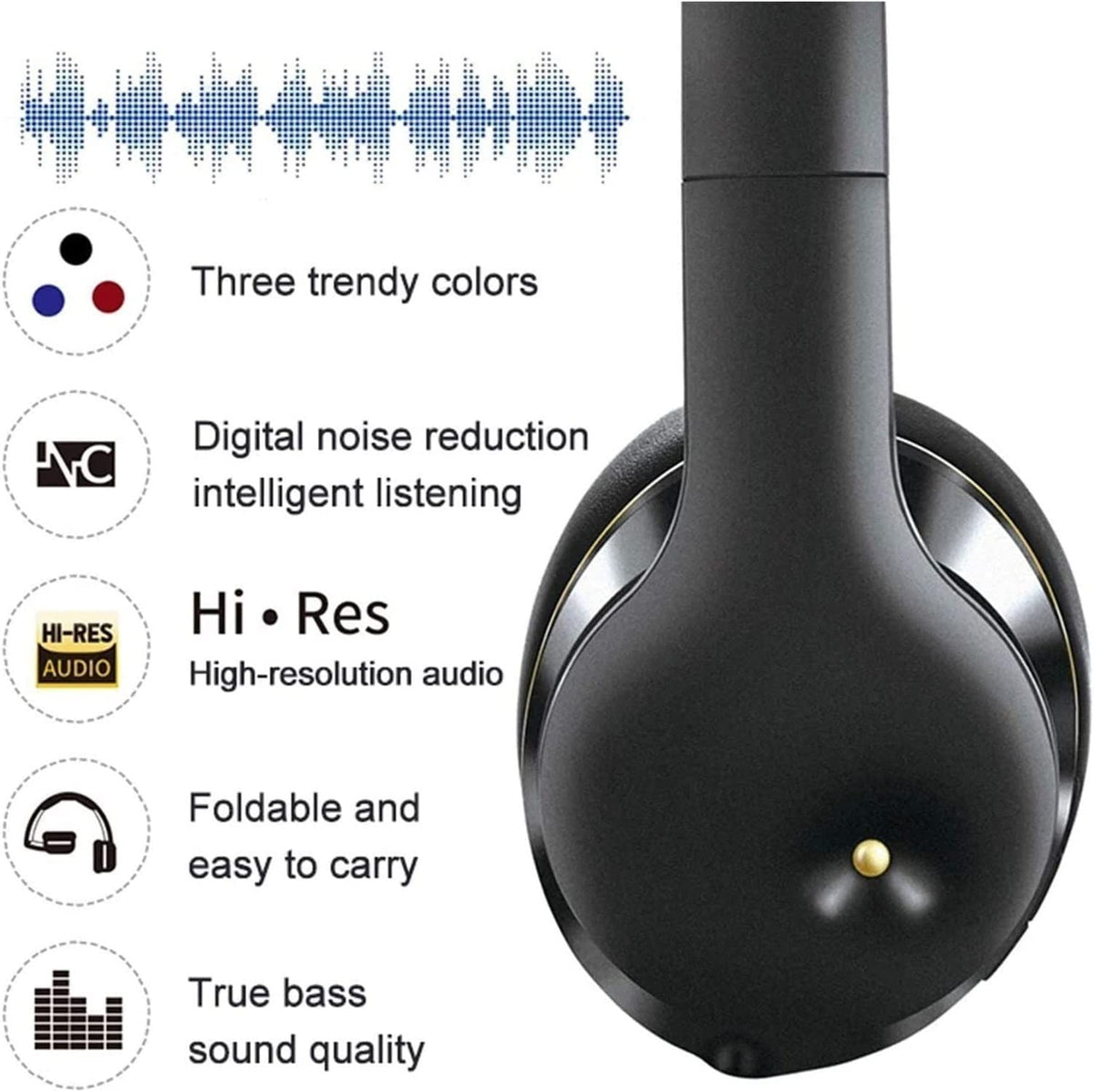 LJGYYDS ANC Over-Ear Headphones with Hi-Res Audio