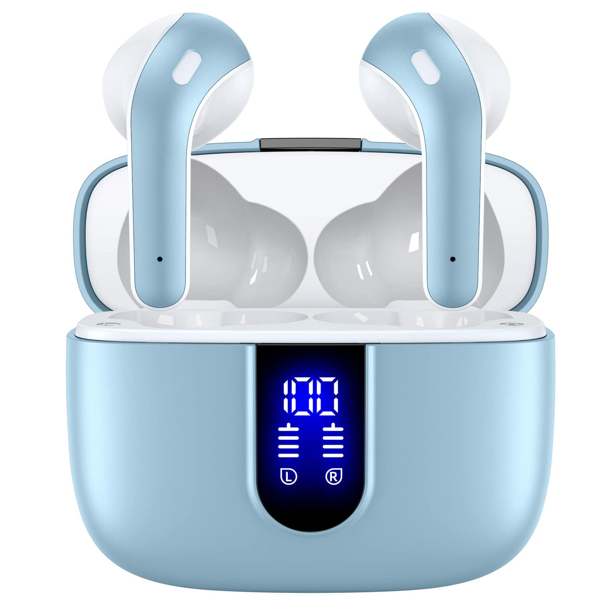 TAGRY True Wireless Earbuds with LED 60H Charging Case