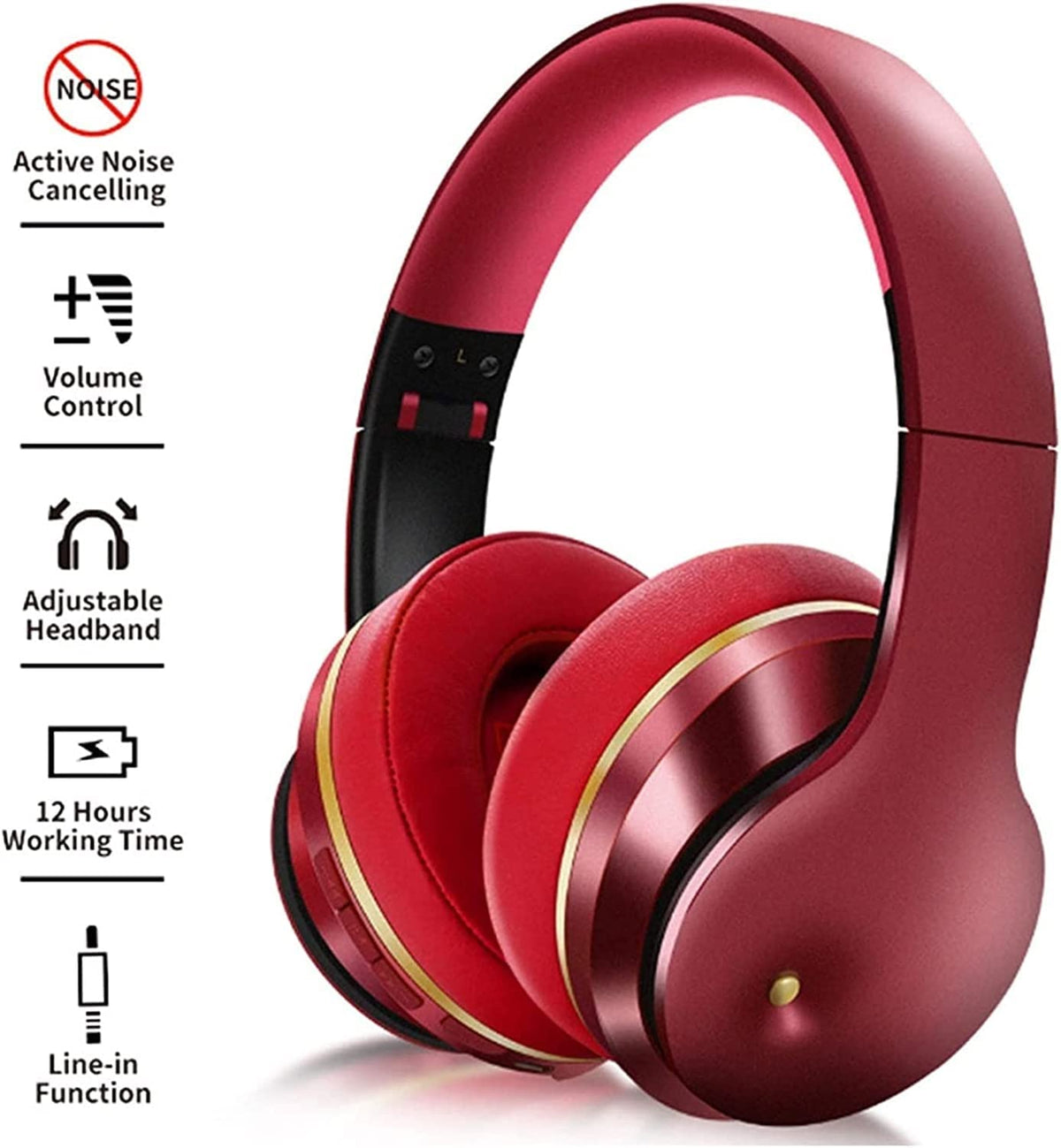 LJGYYDS ANC Over-Ear Headphones with Hi-Res Audio