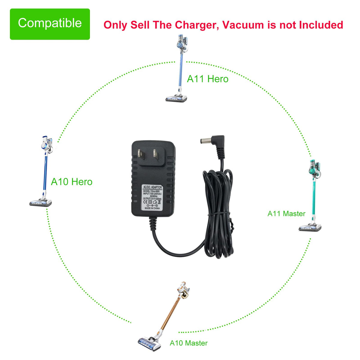 26V Charger Adapter for TINECO A10 A11 Vacuums