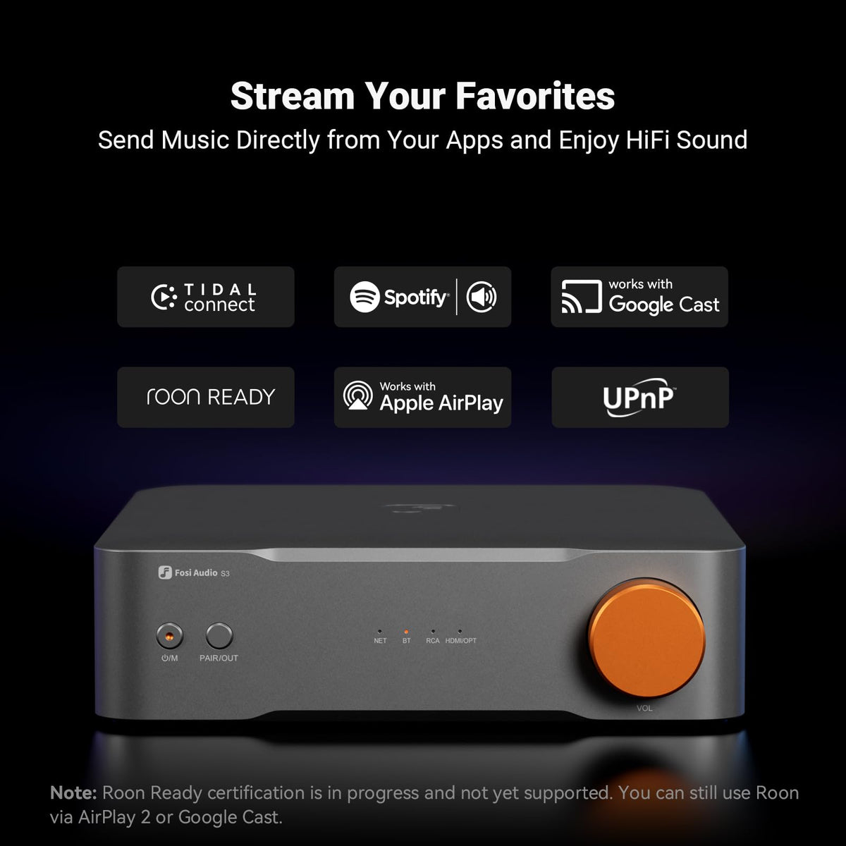 Fosi Audio S3 HiFi Streamer DAC Preamp with Wi-Fi 6