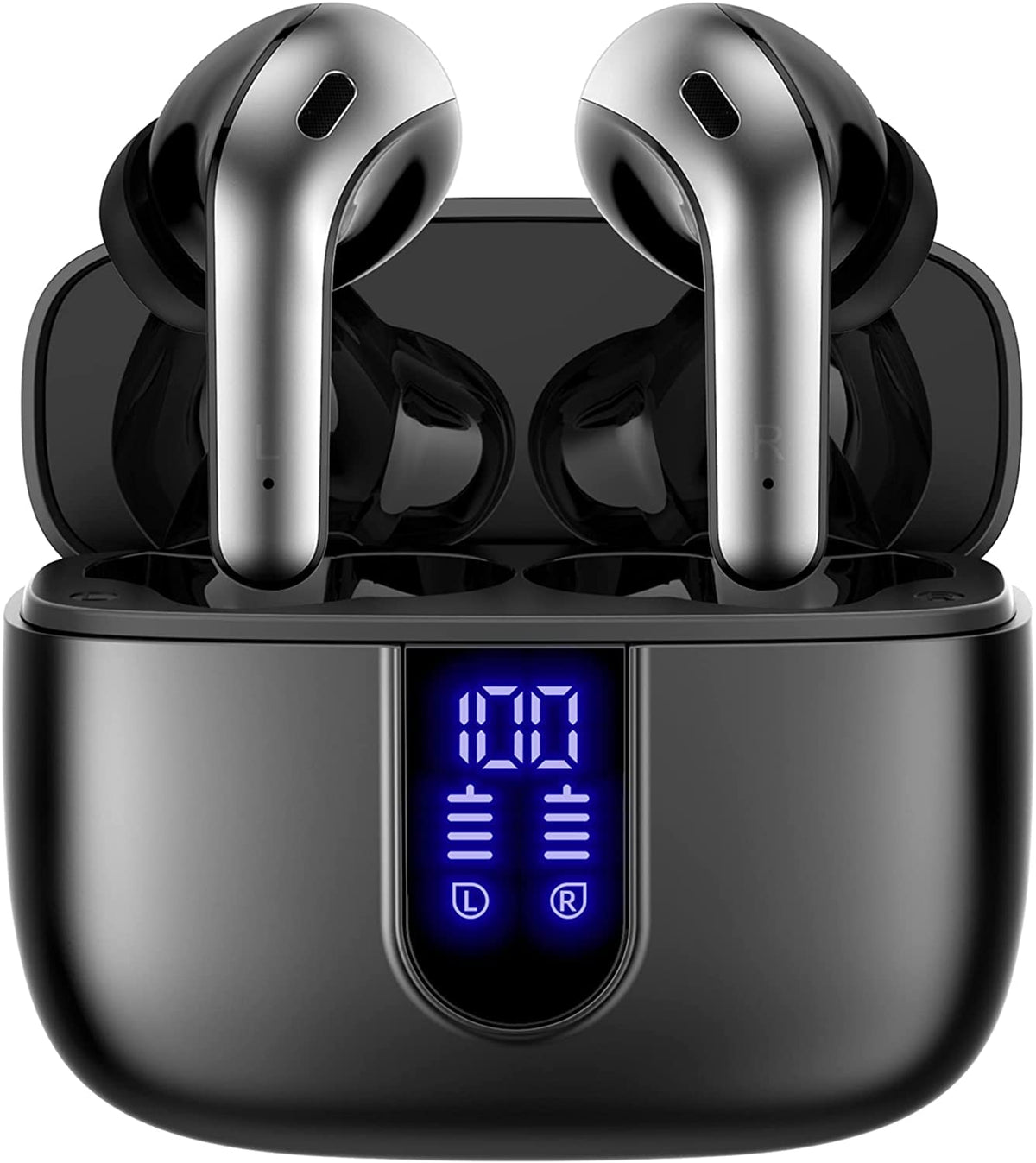 TAGRY True Wireless Earbuds with LED 60H Charging Case