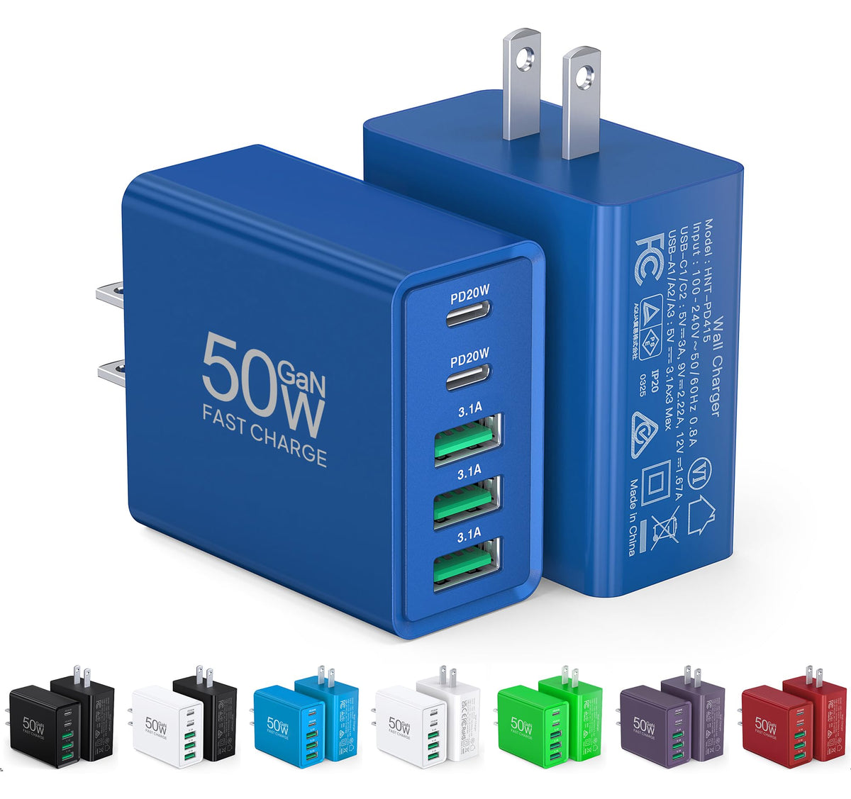 2-Pack USB-C Wall Charger Fast Charging Adapter