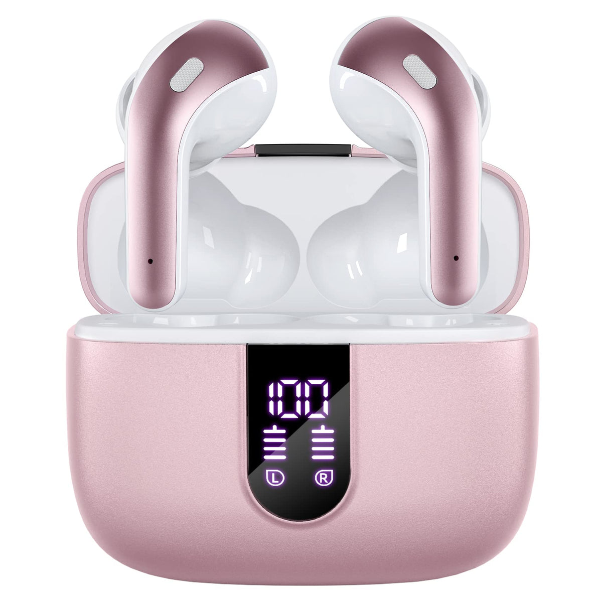 TAGRY True Wireless Earbuds with LED 60H Charging Case