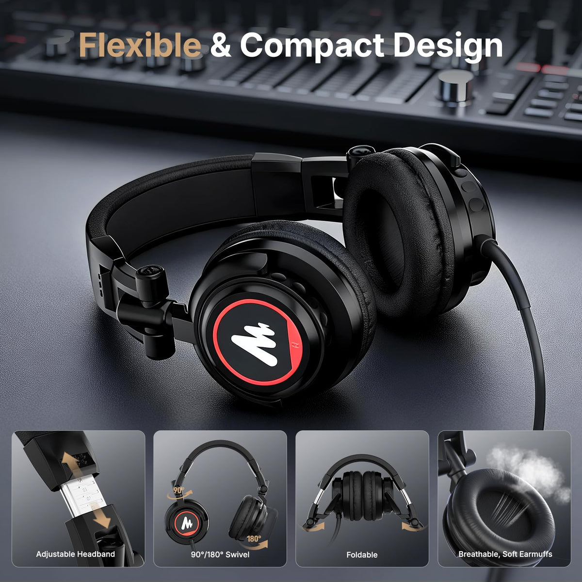 MAONO Condenser Podcast Mic & Studio Headphone Set