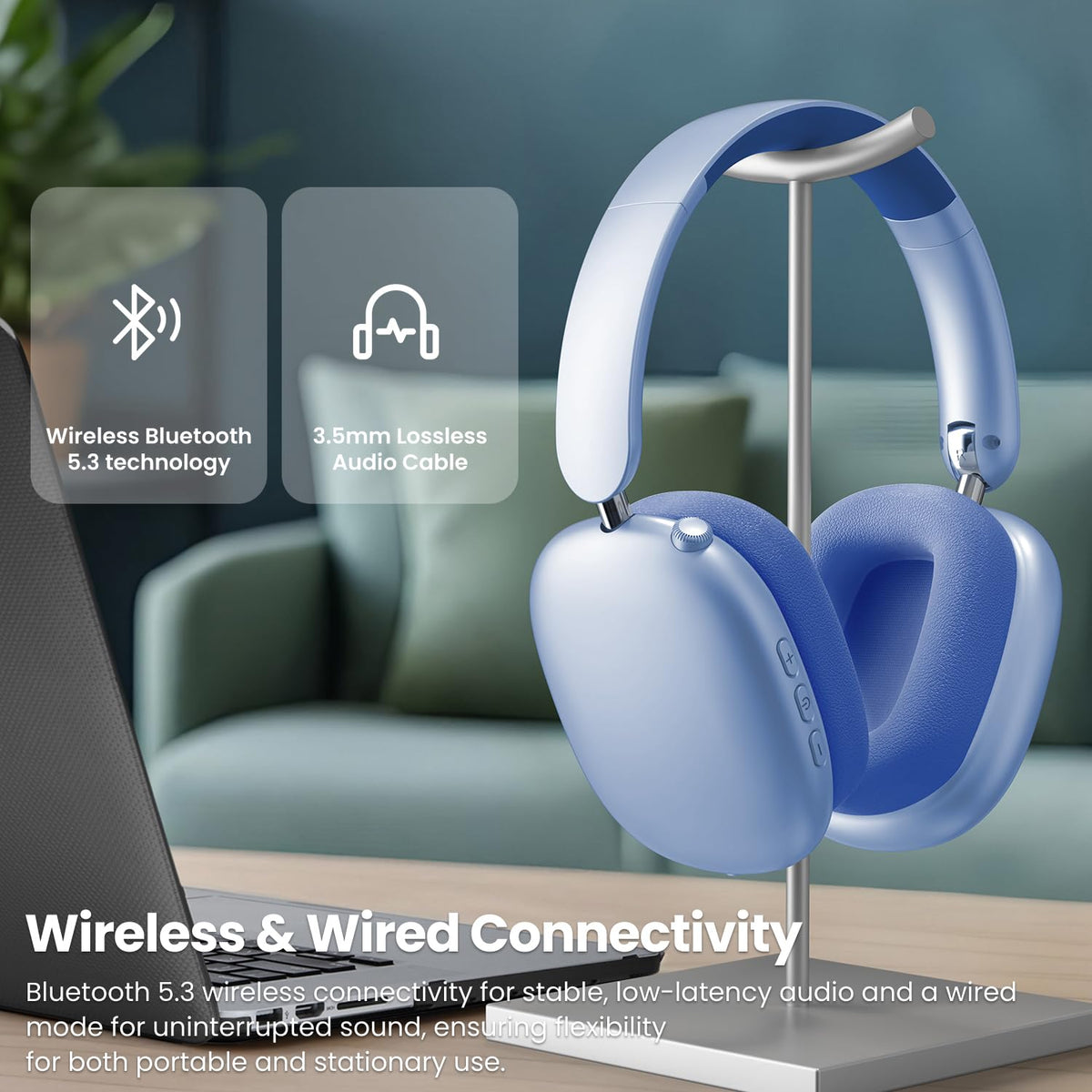 Wentronic Y01 Bluetooth 5.3 ANC Headphones 48H Playtime