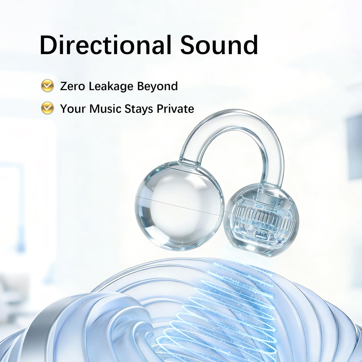 Essonio Open-Ear Clip-On Bluetooth 6.0 Earbuds 56H