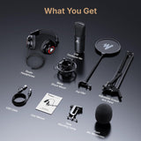 MAONO Condenser Podcast Mic & Studio Headphone Set