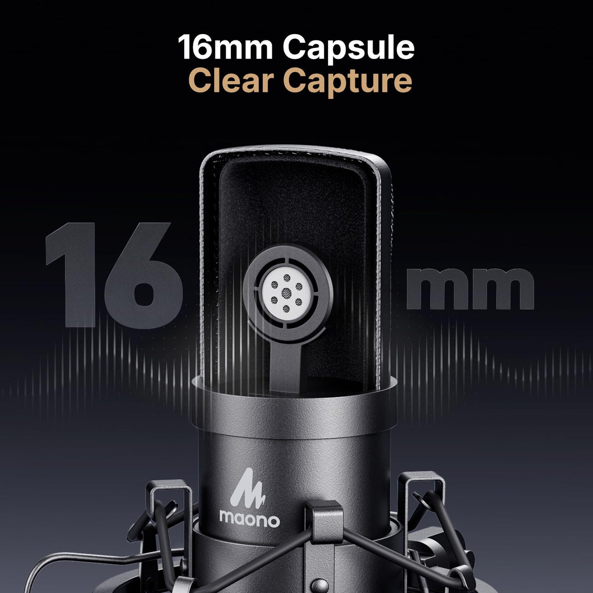 MAONO Condenser Podcast Mic & Studio Headphone Set