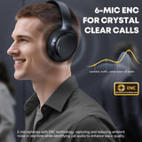 TAGRY Hybrid ANC Bluetooth 6.0 Headphones 120H Playtime