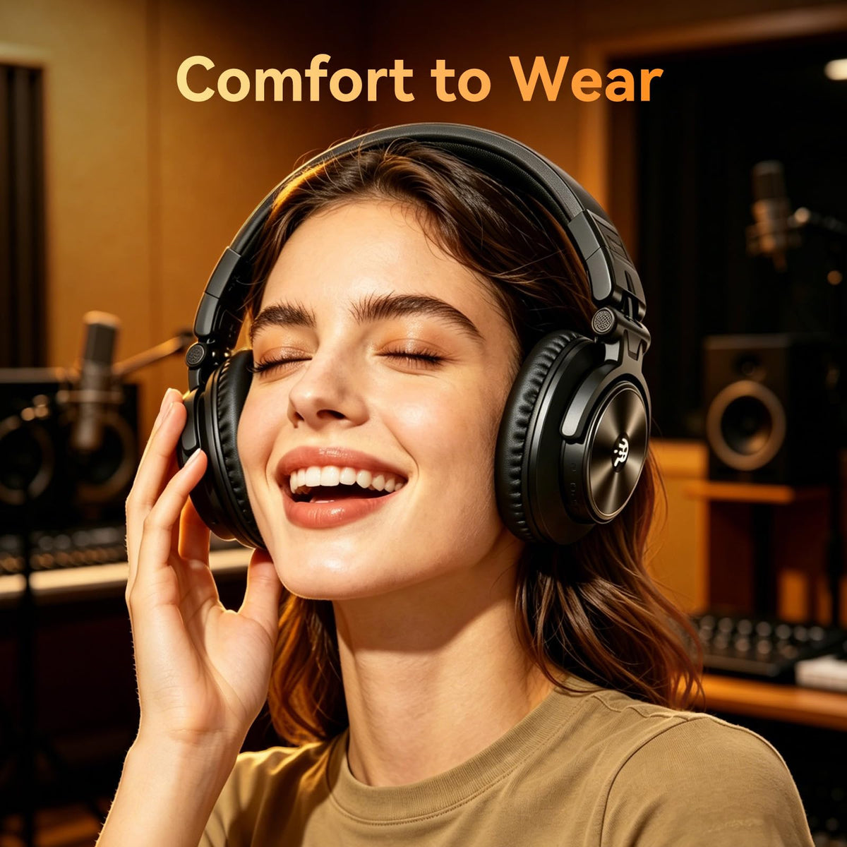 PUPGSIS Low-Latency Wireless DJ Headphones for Mixing