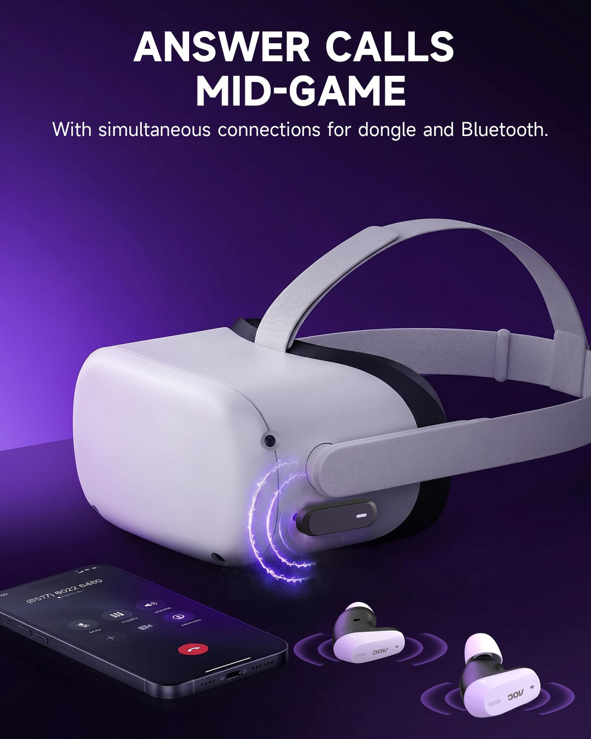 AOC ACT3512 Wireless Gaming Earbuds for PS5 & PC