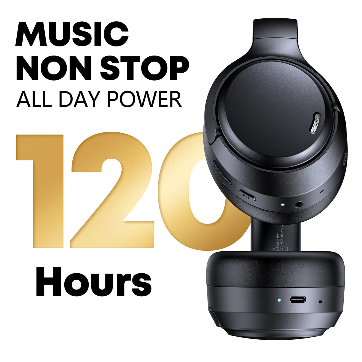 TAGRY Hybrid ANC Bluetooth 6.0 Headphones 120H Playtime