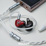 Hisenior Mega5EST Bass+ Tribrid Wired HiFi IEMs