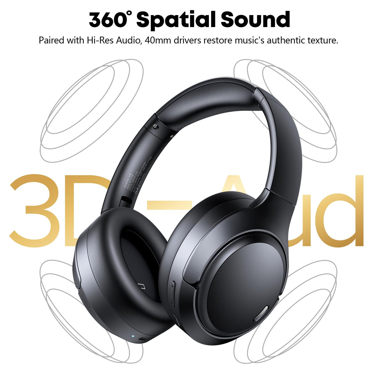 TAGRY Hybrid ANC Bluetooth 6.0 Headphones 120H Playtime
