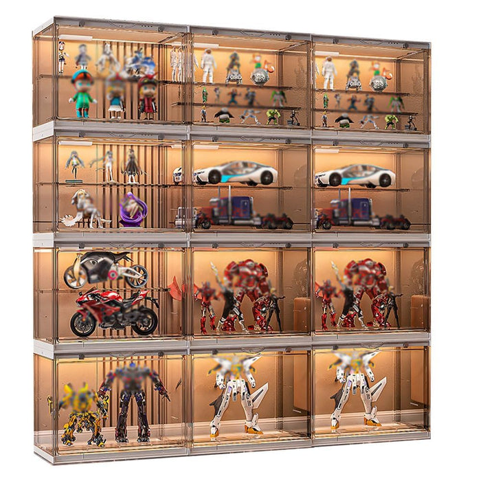 8-Pack Multi-Purpose Figure Display Storage Boxes