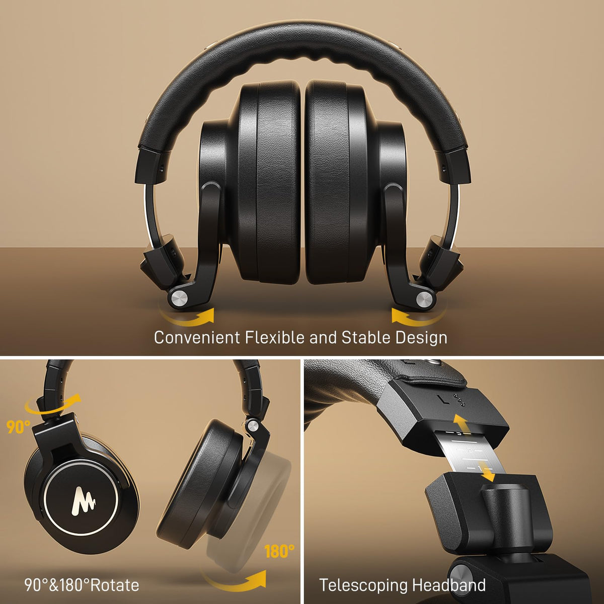 MAONO Wired Studio Monitor DJ Headphones for Mixing