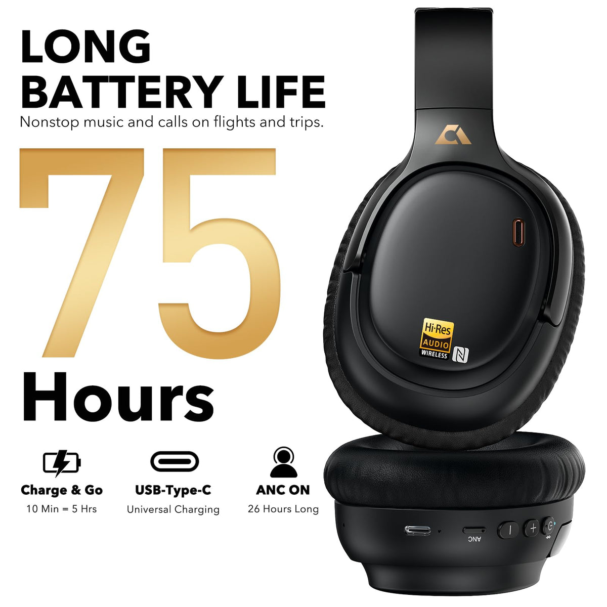 1Mii E700 Hybrid ANC Bluetooth Headphones with LDAC