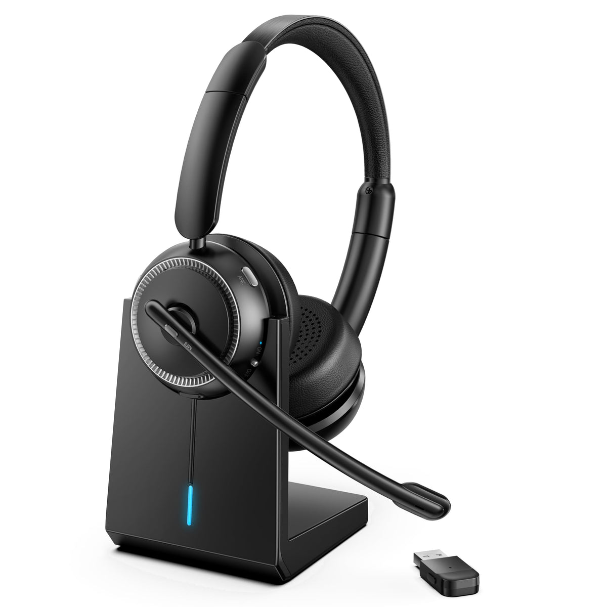 Angteela Bluetooth 5.4 ANC/ENC Work Headset with Dongle