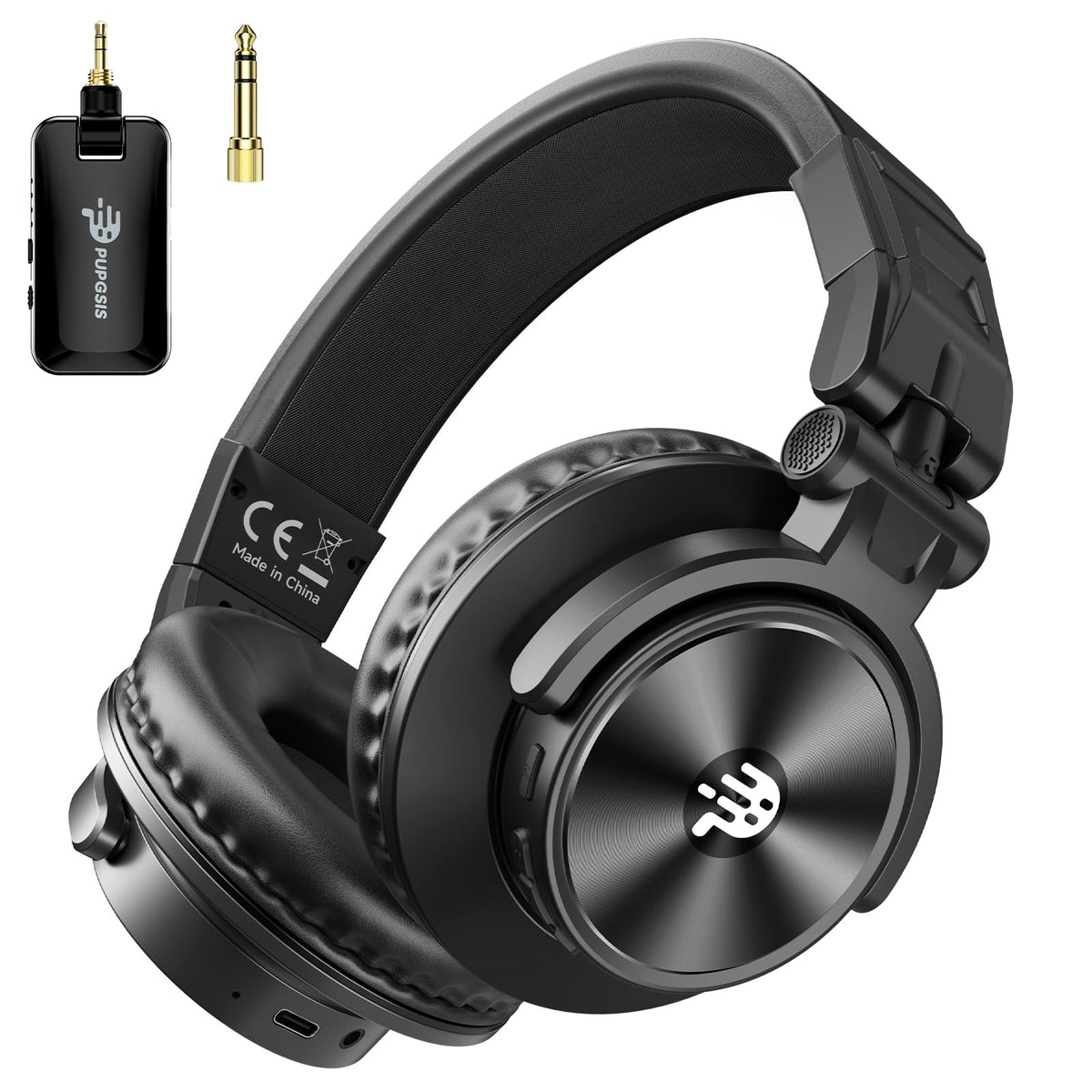PUPGSIS Low-Latency Wireless DJ Headphones for Mixing