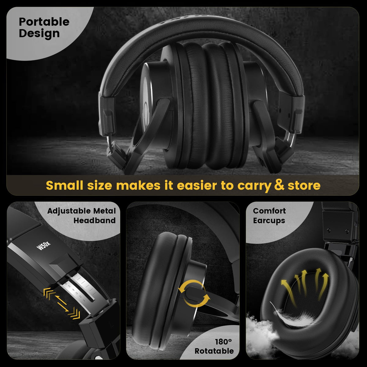 talomen Wired Studio Monitor DJ Headphones for Mixing