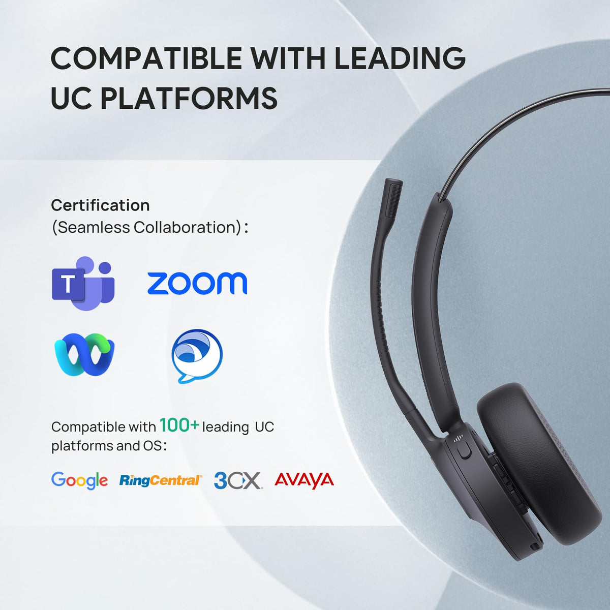 Yealink BH70 Wireless Bluetooth Headset with Microphone for Work