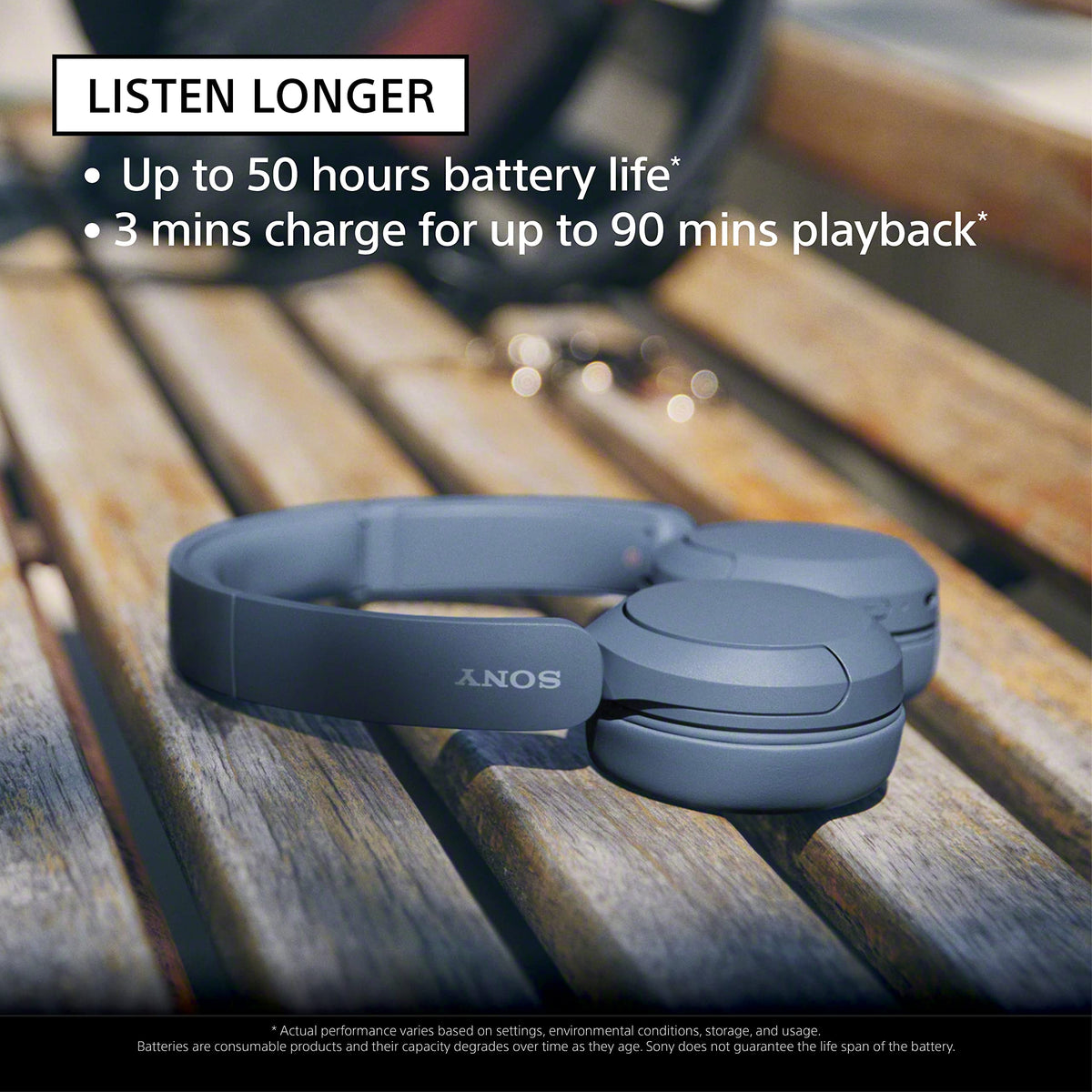 Sony WH-CH520 Bluetooth On-Ear Headphones with Mic