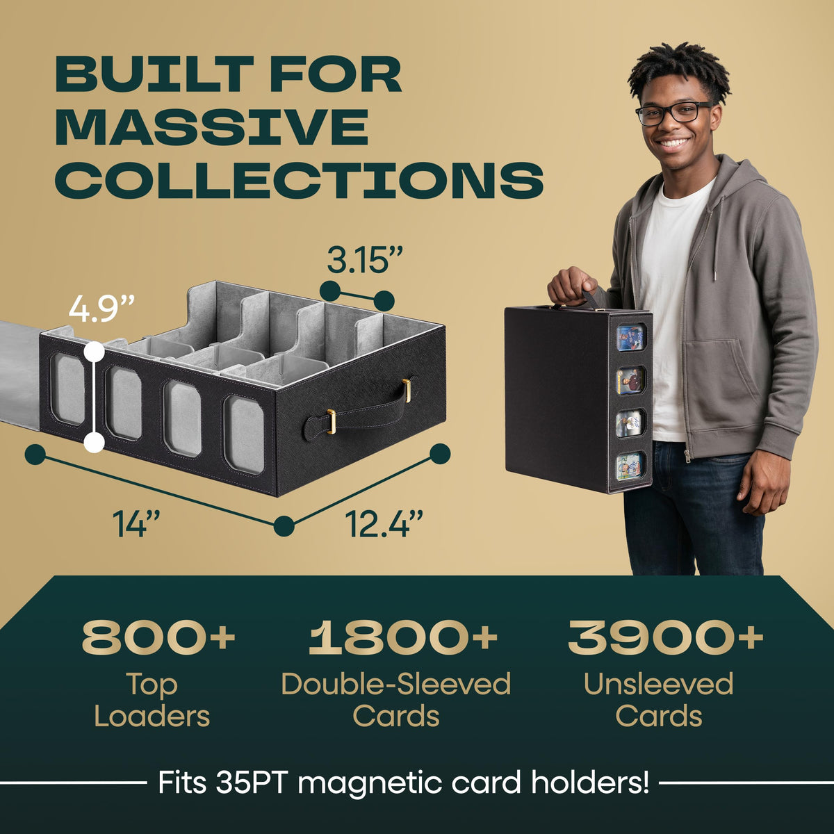 3900+ MTG Trading Card Storage Box with Display Windows
