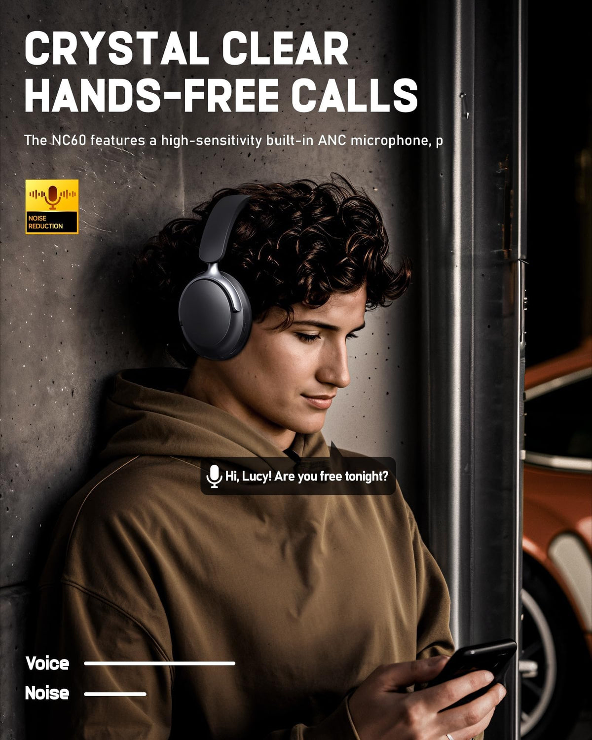 Luminthra Hybrid ANC Bluetooth 5.4 Headphones 80H Playtime