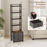 5-Tier CD/DVD Storage Rack with Drawer and Book Stoppers