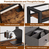 5-Tier CD/DVD Storage Rack with Drawer and Book Stoppers
