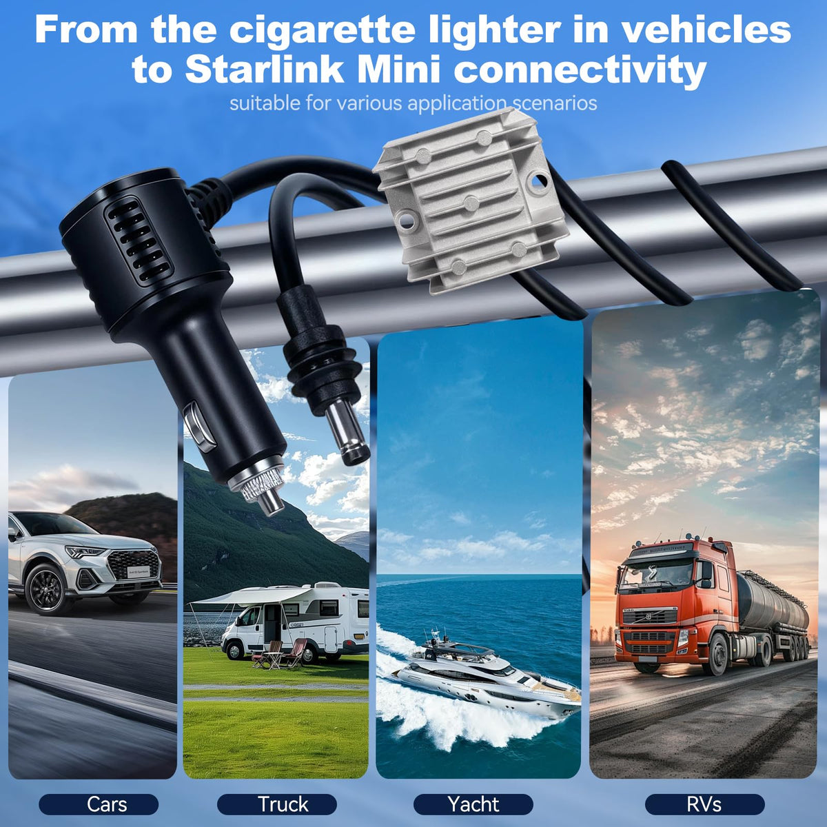 105W Starlink Mini Car Adapter with Digital Display