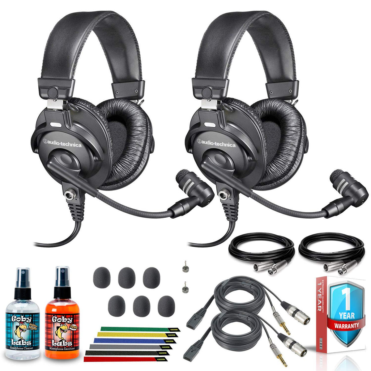 Audio-Technica BPHS1 Broadcast Headset 2-Pack with XLR Cables